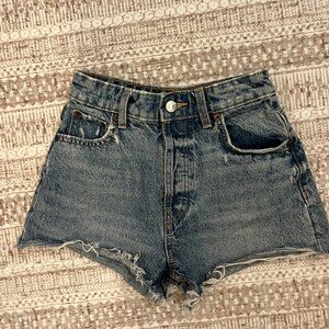 Zara High Rise Cut-Off Jean Shorts - Size 0